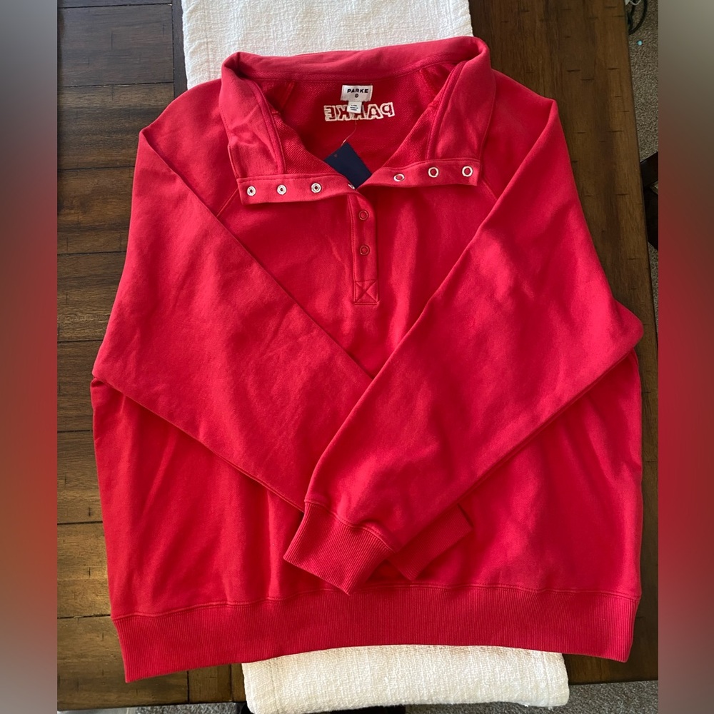 Parke Red Snap Mockneck
